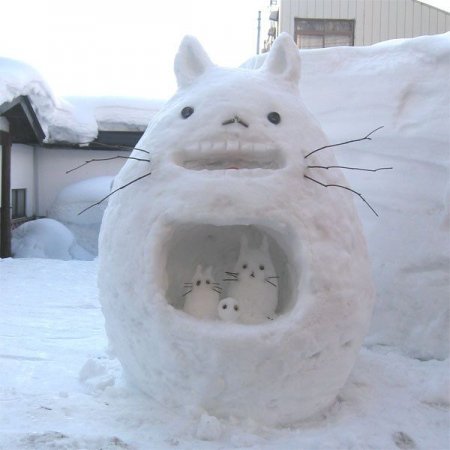 Тоторо-снеговик